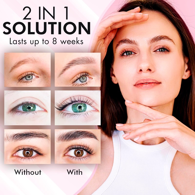 Lash Lift Kit & Eyebrow Lamination Kit, 2-in-1 Solution, At