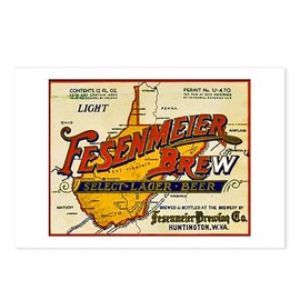 CafePress West Virginia Beer Label 1 Postcards (Package Of 8 Postcards (Package of 8), 6"x4" Printed Note Card