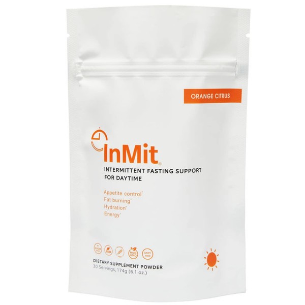 InMit Daytime Intermittent Fasting Support Drink That Provides Nourishment with 9 Essential Ingredients Electrolytes | Vegan-Friendly, Gluten-Free, Non-GMO, Dairy-Free | Orange Citrus