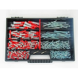 Gramsch Fixing Assortment Fischer DuoPower Dowels + Torx Screws + Bits 277 Pieces 5 x 25 6 x 30 8 x 40 10 x 50 mm Assortment