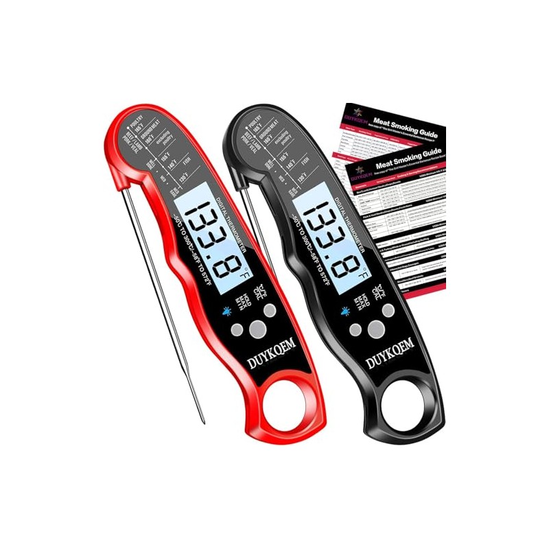 Instant Read Digital Meat Thermometer - 2 Pack Waterproof Kitchen