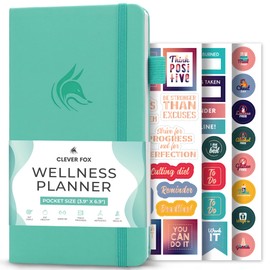 Clever Fox Wellness Planner - Weekly & Daily Health and Wellness Log, Food Journal & Meal Planner Diary for Calorie Counting, Notebook for Medical Condition Tracking – Pocket size (Turquoise)