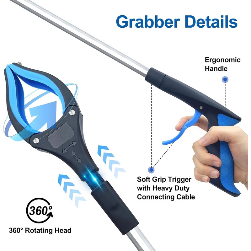 32-Inch Grabber Reacher for Picking Up Items – 360° Rotating