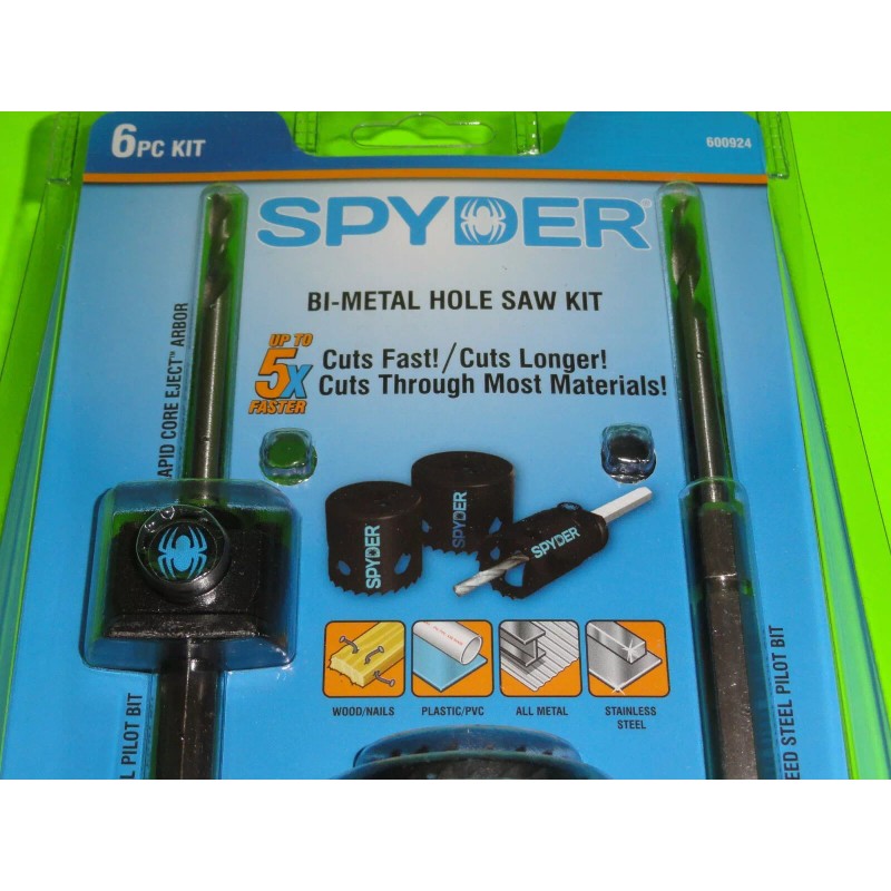SPYDER (1) 6 PC SPYDER Bi-Metal Hole Saw Kit Cuts