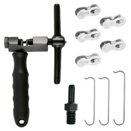 Chain Riveter Bicycle Set - 5 Pairs Bicycle Chain Rivets, Precise Chain Rivets, for 5-12 Speed Chains, Bicycle Chain Tool for Mountain Bike/City Bike/Road Bike, Steel Construction, Non-Slip Handle