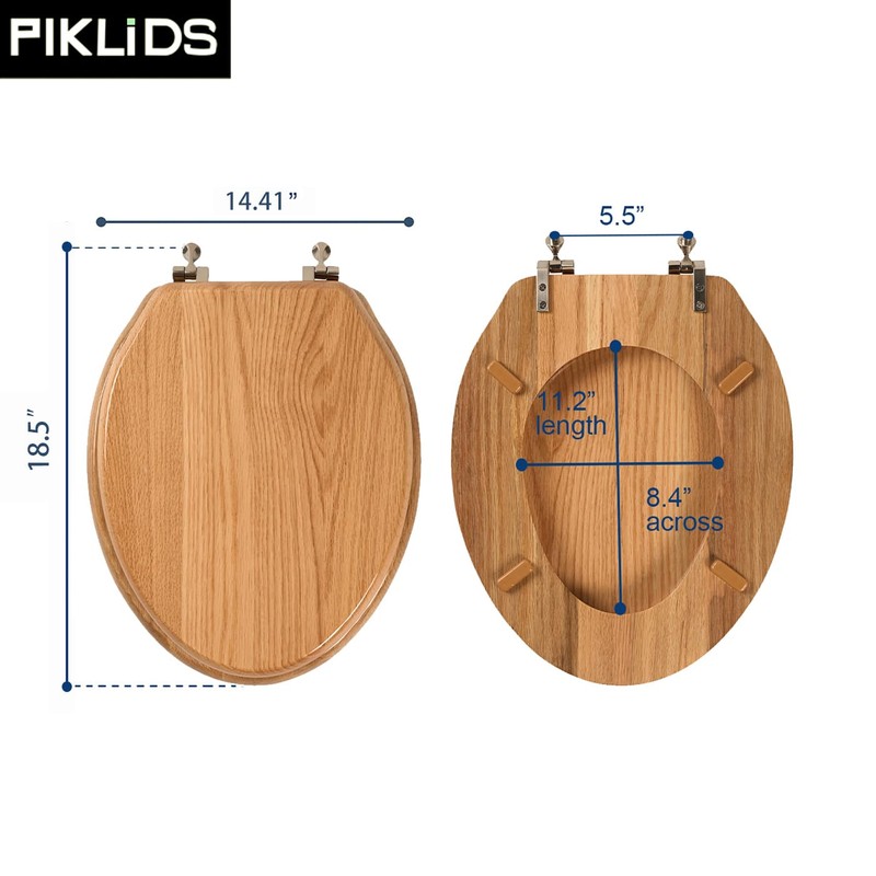 Toilet Seat, Oak Wood, Solid Wood, High Gloss Finish, PIKLiDS