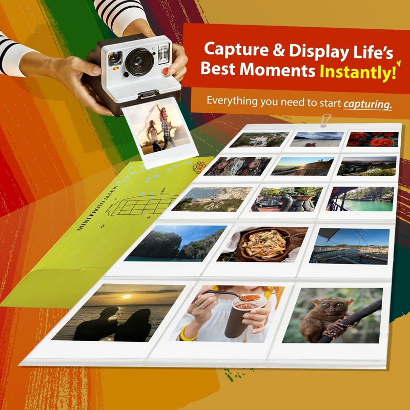 Instant Camera Colour Print Film Bundle with Polaroid Go Film