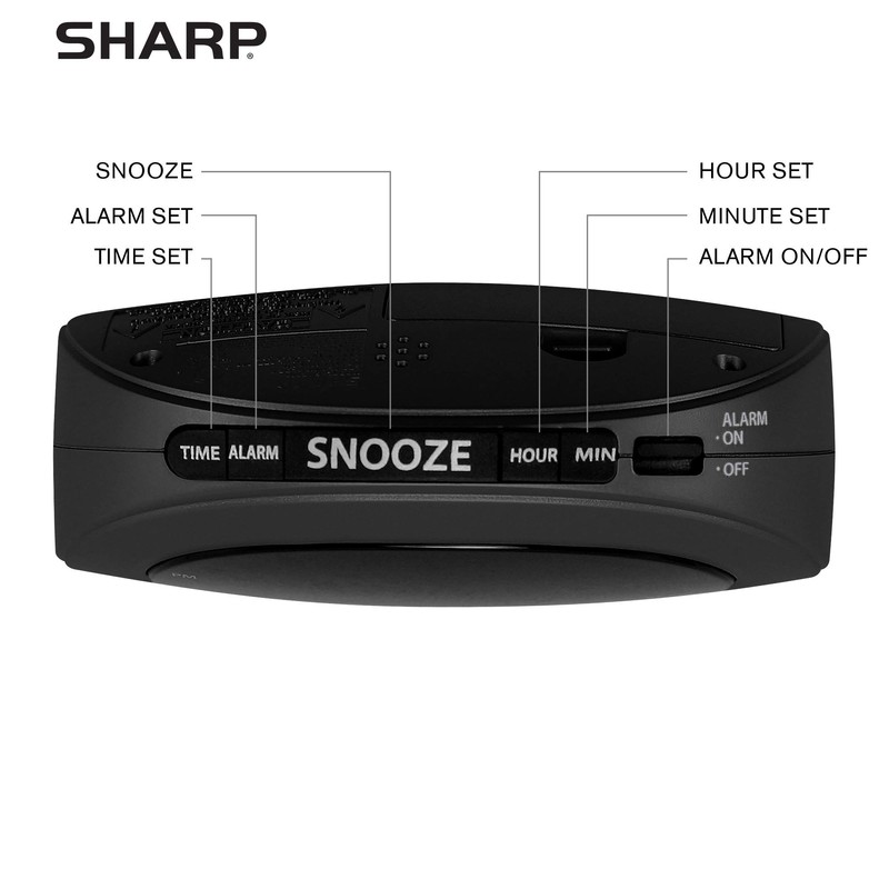 Sharp Small, Space-Saving Digital Alarm Clock – Compact Bedside Clock