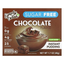 Natural Simply Delish Plant-Based Instant Pudding, Chocolate, Sugar Free, 1.7 oz (48 g)