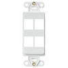 Leviton QuickPort Decora Insert, 4-Port, 41644-W, White