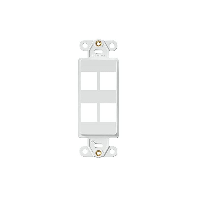 Leviton QuickPort Decora Insert, 4-Port, 41644-W, White
