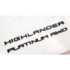 Toyota OEM 3PC Gloss Black HIGHLANDER Platinum AWD Letter Emblem