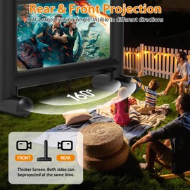 Estgora 14FT Inflatable Movie Screen Outdoor, Blow Up Projector Screen for Outside Front & Rear Projection Screen with Blower for Backyard Home Theater Pool