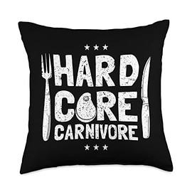 Hardcore carnivore funny Ketogenic diet for keto Meat eater Throw Pillow