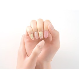 BEAUTYAVENUE Gel Nail Stickers for Hands Without Light 24pcs (Pinky Primavera)