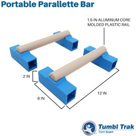 Tumbl Trak Portable Parallette Bars, Blue