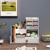 Upgraded Desktop Stationary Organizer with Drawer, DIY White Pencil Holder