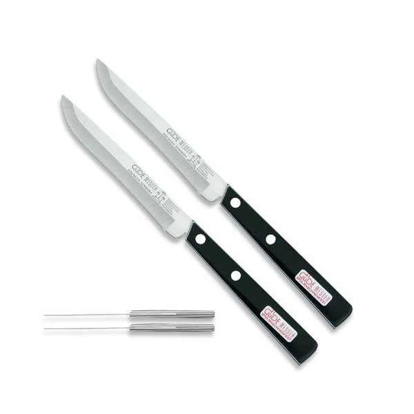 Güde 9300-11-2 Knife Series Utility Knife Set, Multi-Purpose and Steak Knives, 2 Pieces, Blades 11 cm, Fine Toothing, Plastic Handle