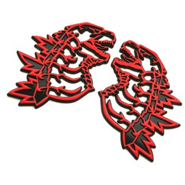 Pair New Godzilla Red Eye Badge 3D Emblems Left Right Sticker Nameplate Replacement for Super Duty Universal Car Body Motorcycle SUV Door Window Decoration (Redline)