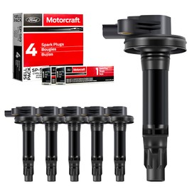 MAS 6Pcs Ignition Coil Pack & 6Pcs Motorcraft Platinum Spark Plug SP520 Compatible with Ford Flex Fusion Lincoln MKS MKZ 3.7 3.5 V6 Replacement for UF553 SP589