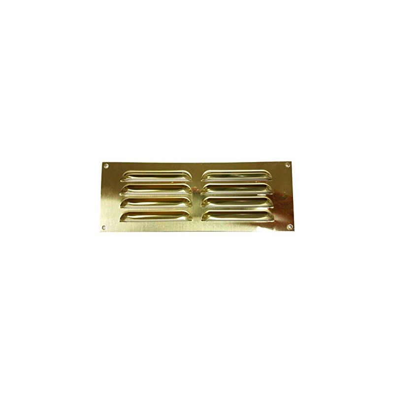 Merriway BH00510 Polished Brass Louvred Vent 9 x 3 -1