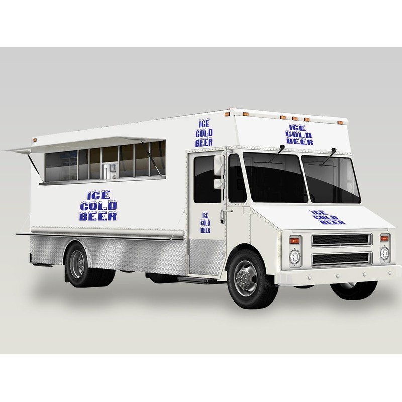 Ice Cold Beer Concession Restaurant Food Truck Die-Cut Vinyl Sticker
