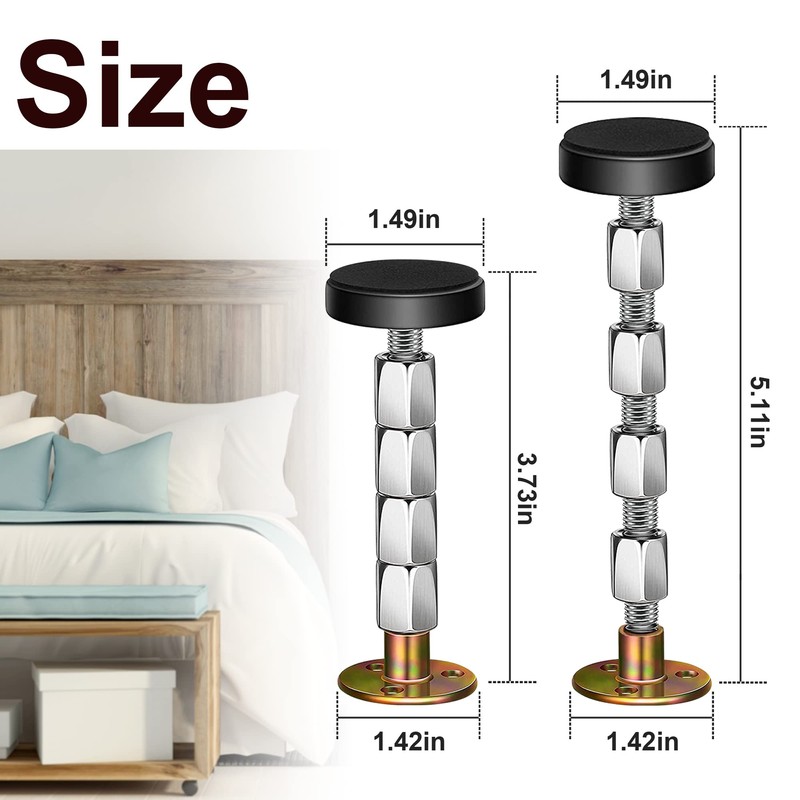 Krisler Adjustable Threaded Bed Frame Anti-Shake Tool for Bed, Headboard