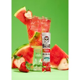 Salud 2-in-1 Energy Drink Powder + Focus, Strawberry Watermelon, Organic Caffeine, B6 + B12, Theanine, Clean Energy Drink Packets, Fresandia Agua Fresca Mix, Non-GMO, Gluten Free, Vegan, 1g of Sugar, (15 Servings)