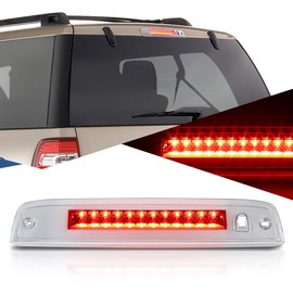 Auto Dynasty LED 3rd Third Tail Brake Light High Mount Stop Lamp Compatible with Ford Expedition Lincoln Navigator 2003-2016. Chrome Housing Clear Lens