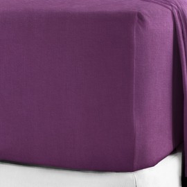 100% Brushed Cotton Soft Flannelette 25CM/10" Fitted Sheets 12 Colours (Super King, Purple)