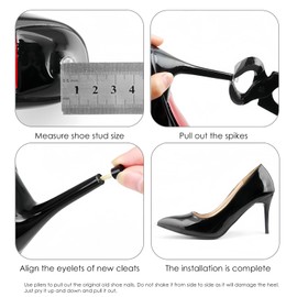Adorila Shoe Heel Repair Set, 5 Different Sizes Heel Tips for High Heel Shoes Replacement Parts, High Heel Replacement Tips for Women
