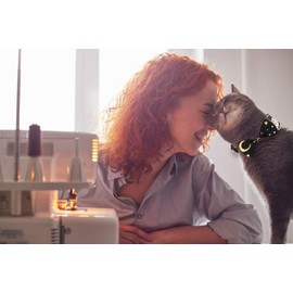 2 PCS Breakaway Cat Collar with Bow Tie and Bell Golden Moon Glowing Star in The Dark for Kitten