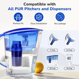 Fil-Fresh 4-Pack Water Filter Replacement for All PUR, PURPlus Water Pitchers and Dispensers, Replace PPF900Z, NSF Certified, Advanced Version