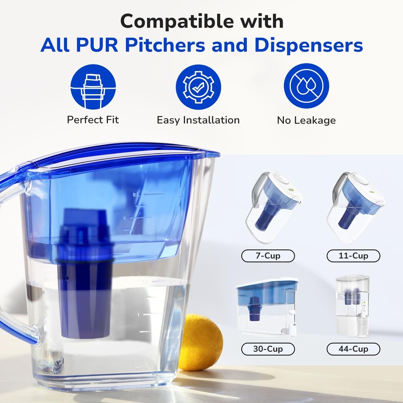 Fil-Fresh 4-Pack Water Filter Replacement for All PUR, PURPlus Water