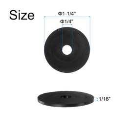 sourcing map 12pcs Rubber Spacers 1-1/4" OD, 1/4" ID, 1/16" Height Round Anti Vibration Spacer Rubber Bushing Grommets Thick Rubber Washers for Home Car Accessories