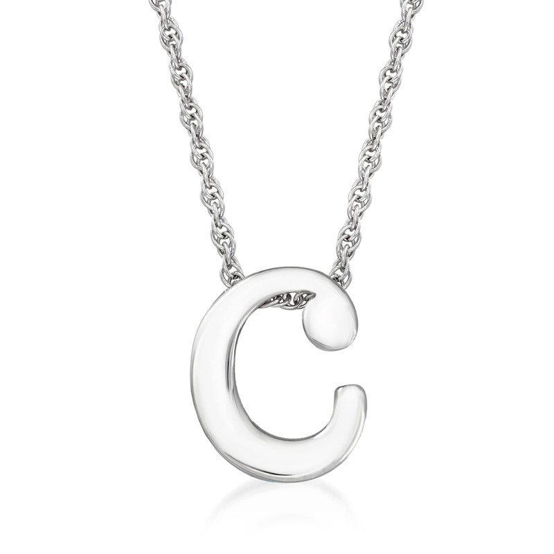 Ross-Simons "L- Sterling Silver Lowercase Initial Necklace. 18 inches