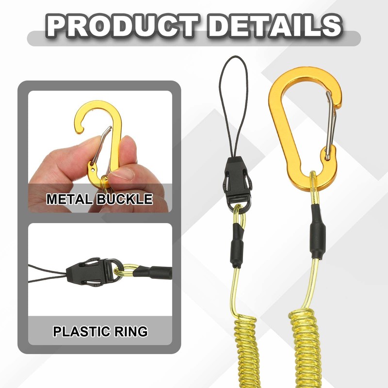 PATIKIL Coiled Lanyards with Buckle 47 Inch, 6 Pcs Retractable