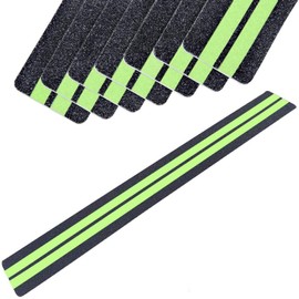 2 in X 24 in Anti-Slip/Glow-in-Dark Tape - Premium 15 Pre-Cut Strips, 80 Grit Anti Slip Adhesive Grip and Prevents Risk for Stairs or Other Safety Needs (15 Pack 2019)