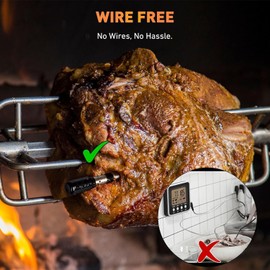 Wireless Meat Thermometer Instant Read, PUSKILL 500FT Truly Wireless Bluetooth Meat Thermometer, Digital Meat Thermometer with Probe for Cooking,Grilling, Smoking, BBQ