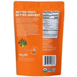 Mavuno Harvest Papaya Dried Fruit Snacks | Organic Dried Papaya Slices | Gluten Free Healthy Snacks for Kids and Adults | No Sugar Added, Vegan, Non GMO, Direct Trade | 1 Pound Resealable Bag