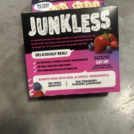 Junkless Chewy Granola Bar  Berries  Cream- 6 Bars Per Box - 2 Boxes