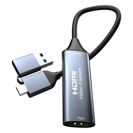 WLGQ HDMI Video Capture Card, HDMI to USB 3.0 & USB-C, 1080P 60FPS, Low Latency, Plug & Play for DSLR, Camcorder, Live Streaming, Gaming, Video Conferencing on PC, Mac, Tablet - 1 Pack