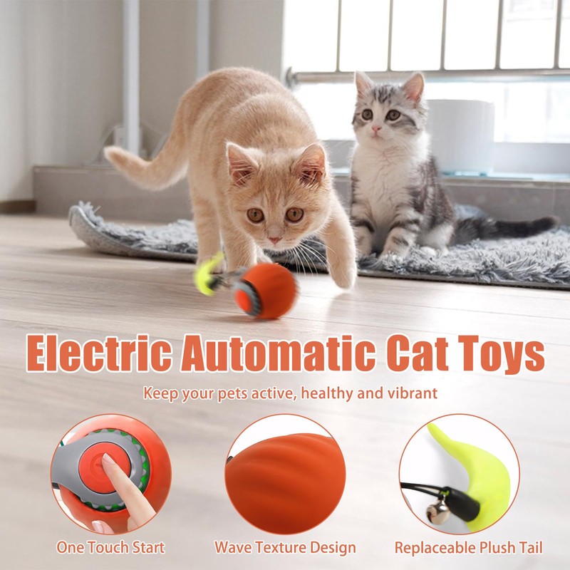 MADGININE Interactive Cat Ball Toy,Speedy Tail 2.0,Cat Toys Interactive for