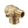 uxcell Air Compressor Check Valve, 3/8Gx1/2GxM10 Male Thread, 3 Way