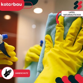 KOTARBAU® Disposable Work Gloves Rubber Gloves Yellow Size L Protective Gloves Rubber Gloves Latex Gloves Rubber Gloves Nitrile Gloves Cleaning