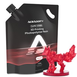 Aceaddity Elite Series 3D Printer Resin 405nm Photopolymer Resin LCD/DLP UV-Curing High Precision 3D Printing Liquid Compatible with 8k 3D Printer (Clear Red, 1200g)