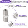 Josaton 3 Pcs Hex Nipple Fitting 1/2" Male to 1/2"
