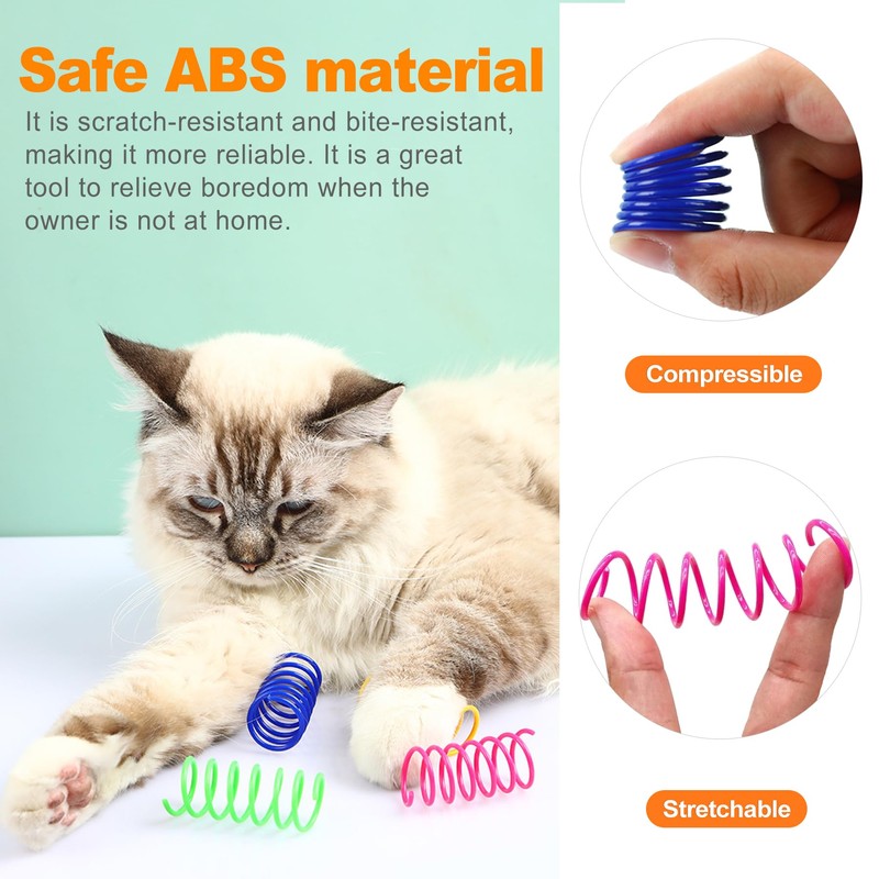OioTuyi 40Pcs Cat Spring, Colorful Cat Springs, Durable, Interactive Kitten