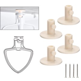 Stand Mixer Attachment Holders, Kitchen Storage Organizer Storaging Mixer Accessories Tools for Kitchenaid Mixer Accessories with Screw-In and Adhesive Tape, 4 Pcs
