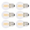 6Pcs Dimmable LED Lamp Bulbs G45 E27 4W Transparent Filament
